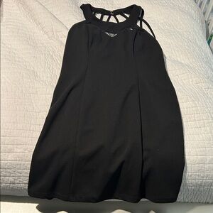 Black Strappy Halter Shift Dress